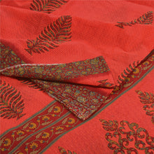 Load image into Gallery viewer, Sanskriti Vintage Sarees Red Pure Cotton Printed Sari Floral 5yd Craft Fabric
