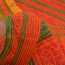 Load image into Gallery viewer, Sanskriti Vintage Sarees Red Bandhani Printed Pure Cotton Sari Soft Craft Fabric

