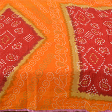 Load image into Gallery viewer, Sanskriti Vintage Sarees Dark Red Bandhani Printed Pure Cotton Sari Craft Fabric
