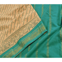Load image into Gallery viewer, Sanskriti Vintage Sarees Hand Block Printed Zari Work Pure Cotton Sari Fabric
