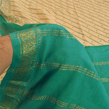 Load image into Gallery viewer, Sanskriti Vintage Sarees Hand Block Printed Zari Work Pure Cotton Sari Fabric

