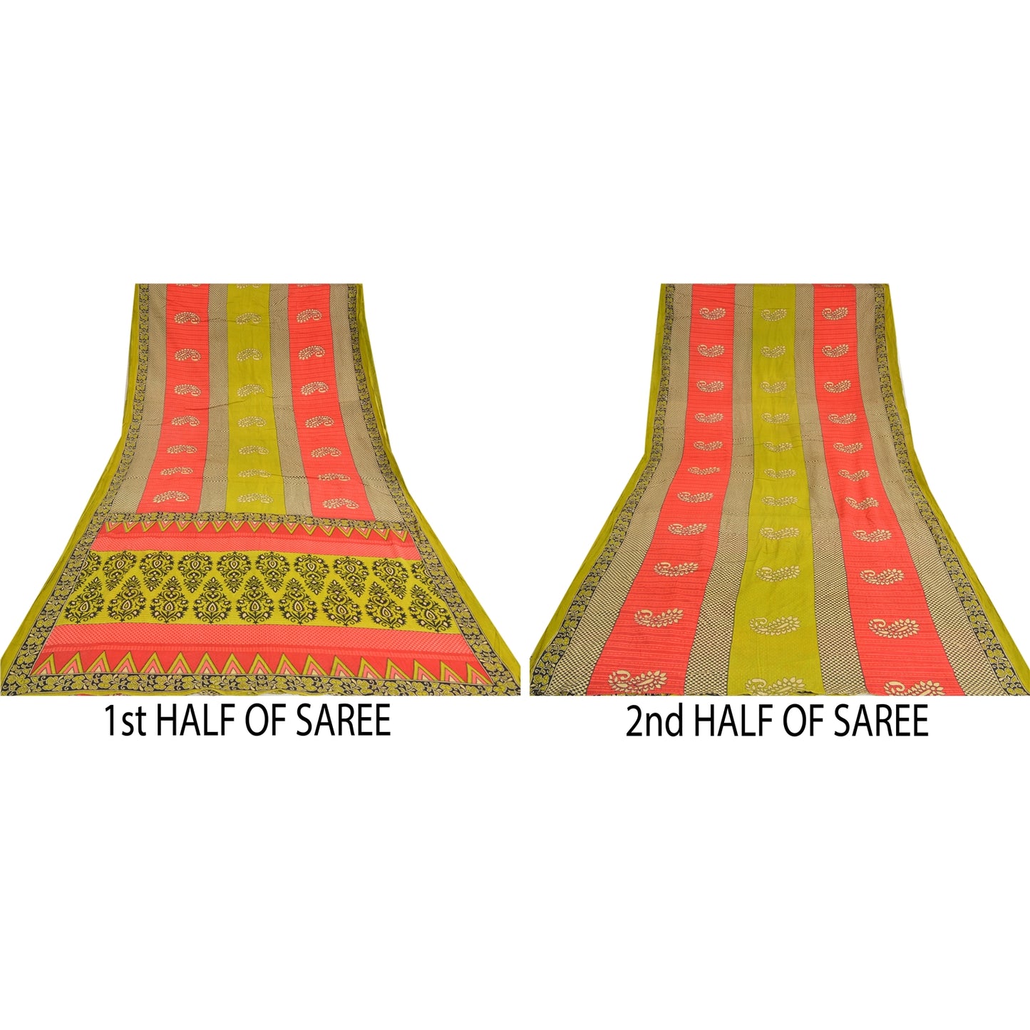 Sanskriti Vintage Sarees Indian Multi Printed 100% Pure Cotton Sari Craft Sustainable Fabric