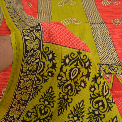Sanskriti Vintage Sarees Indian Multi Printed 100% Pure Cotton Sari Craft Sustainable Fabric