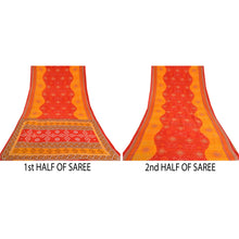 Load image into Gallery viewer, Sanskriti Vintage Sarees Red Bandhani Printed Pure Cotton Sari 5yd Craft Fabric

