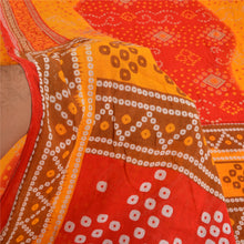 Load image into Gallery viewer, Sanskriti Vintage Sarees Red Bandhani Printed Pure Cotton Sari 5yd Craft Fabric

