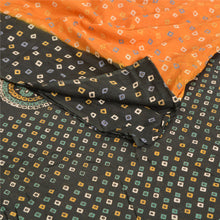 Load image into Gallery viewer, Sanskriti Vintage Sarees Yellow Bandhani Printed Pure Cotton Sari Craft Fabric
