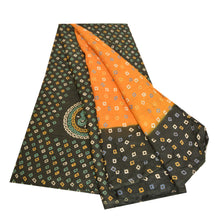 Load image into Gallery viewer, Sanskriti Vintage Sarees Yellow Bandhani Printed Pure Cotton Sari Craft Fabric

