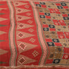 Sanskriti Vintage Sarees Red Ikat Printed Indian Pure Cotton Sari Craft Sustainable Fabric