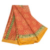 Sanskriti Vintage Sarees Red 100% Pure Cotton Printed Sari 5yd Soft Craft Sustainable Fabric
