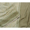 Sanskriti Vintage Ivory/Green Sarees 100% Pure Cotton Printed Sari Craft Sustainable Fabric