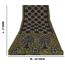 Load image into Gallery viewer, Sanskriti Vintage Black Sarees Pure Cotton Batik Printed Sari Craft 5 YD Fabric
