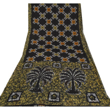 Load image into Gallery viewer, Sanskriti Vintage Black Sarees Pure Cotton Batik Printed Sari Craft 5 YD Fabric
