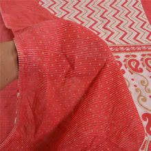 Load image into Gallery viewer, Sanskriti Vintage Sarees Red/Ivory Paisley Printed Pure Cotton Sari Craft Fabric
