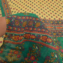 Load image into Gallery viewer, Sanskriti Vintage Sarees Indian Beige 100% Pure Cotton Printed Sari Craft Fabric
