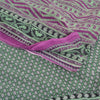 Sanskriti Vintage Sarees Purple & Green Pure Cotton Printed Sari Craft Sustainable Fabric