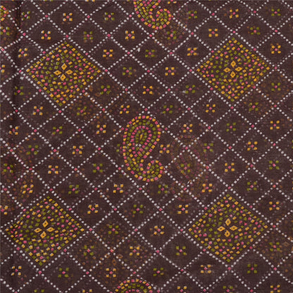 Sanskriti Vintage Sarees Purple Bandhani Patola Print Pure Cotton Sari Sustainable Fabric