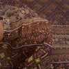 Sanskriti Vintage Sarees Purple Bandhani Patola Print Pure Cotton Sari Sustainable Fabric