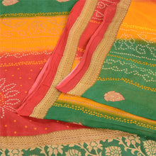 Load image into Gallery viewer, Sanskriti Vintage Sarees Multi Bandhani Printed Pure Cotton Sari Craft Fabric
