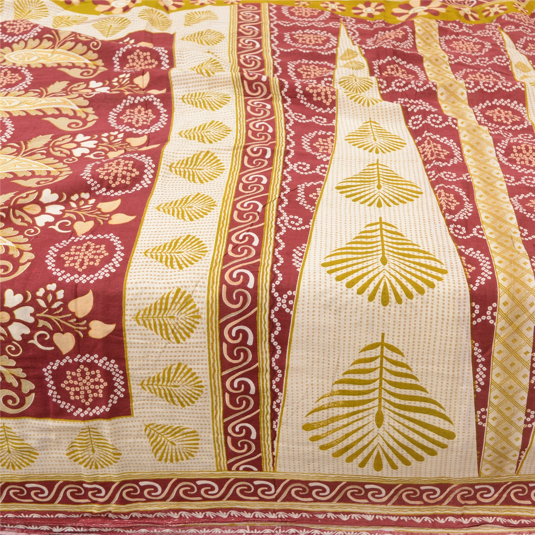 Sanskriti Vintage Sarees Multicolor Bandhani Print Pure Cotton Sari Craft Fabric