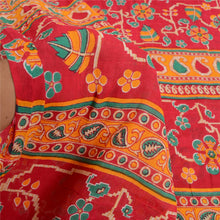 Load image into Gallery viewer, Sanskriti Vintage Dark Red Indian Sarees Pure Cotton Printed Sari Craft Fabric
