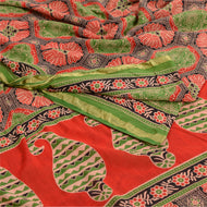 Sanskriti Vintage Multicolor Indian Sarees Pure Cotton Printed Sari Craft Fabric