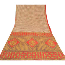 Load image into Gallery viewer, Sanskriti Vintage Sarees From India Ivory Pure Cotton Printed Sari Craft Fabric
