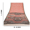 Sanskriti Vintage Sarees Ivory/Red Printed 100% Pure Cotton Sari Craft Sustainable Fabric