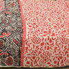 Sanskriti Vintage Sarees Ivory/Red Printed 100% Pure Cotton Sari Craft Sustainable Fabric