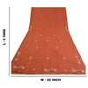 Sanskriti Vintage Sarees Orange Embroidered Pure Cotton Sari Woven Craft Sustainable Fabric