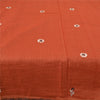 Sanskriti Vintage Sarees Orange Embroidered Pure Cotton Sari Woven Craft Sustainable Fabric