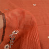 Sanskriti Vintage Sarees Orange Embroidered Pure Cotton Sari Woven Craft Sustainable Fabric