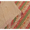 Sanskriti Vintage Sarees Indian Cream Printed Pure Cotton Sari 5yd Craft Sustainable Fabric