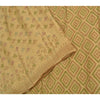 Sanskriti Vintage Sarees Indian Beige Printed Pure Cotton Sari 5yd Craft Sustainable Fabric