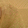 Sanskriti Vintage Sarees Indian Beige Printed Pure Cotton Sari 5yd Craft Sustainable Fabric