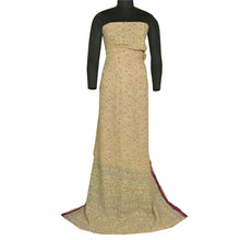 Load image into Gallery viewer, Sanskriti Vintage Sarees Beige Kantha Printed Pure Cotton Sari 5yd Craft Fabric
