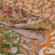 Load image into Gallery viewer, Sanskriti Vintage Sarees Handmade Kalamkari/Ikat Printed Pure Cotton Sari Fabric
