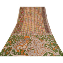 Load image into Gallery viewer, Sanskriti Vintage Sarees Handmade Kalamkari/Ikat Printed Pure Cotton Sari Fabric
