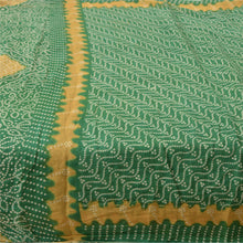 Load image into Gallery viewer, Sanskriti Vintage Sarees Green Bandhani Printed Pure Cotton Sari Craft Fabric\
