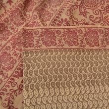 Load image into Gallery viewer, Sanskriti Vintage Sarees Brown/Red Pure Cotton Printed Sari Soft Craft Fabric
