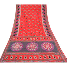 Load image into Gallery viewer, Sanskriti Vintage Sarees Red 100% Pure Cotton Printed Sari Soft 5yd Craft Fabric
