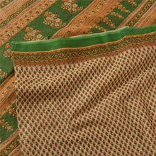 Load image into Gallery viewer, Sanskriti Vintage Sarees Indian Cream 100% Pure Cotton Printed Sari Craft Fabric
