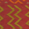 Sanskriti Vintage Sarees Indian Red Ikat Printed Pure Cotton Sari Craft Sustainable Fabric
