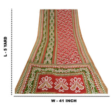 Load image into Gallery viewer, Sanskriti Vintage Sarees Indian Red Pure Cotton Printed Sari 5yd Craft Fabric
