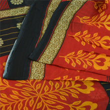 Load image into Gallery viewer, Sanskriti Vintage Sarees Indian Black/Red Pure Cotton Printed Sari Craft Fabric
