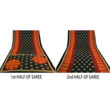 Load image into Gallery viewer, Sanskriti Vintage Sarees Indian Black/Red Pure Cotton Printed Sari Craft Fabric
