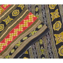 Load image into Gallery viewer, Sanskriti Vintage Sarees Indian Black 100% Pure Cotton Printed Sari Craft Fabric
