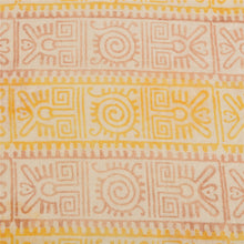Load image into Gallery viewer, Sanskriti Vintage Sarees Ivory Hand Block Printed Pure Cotton Sari Craft Fabric
