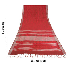 Load image into Gallery viewer, Sanskriti Vintage Sarees Red/Brown HandBlock Print Woven Pure Cotton Sari Fabric
