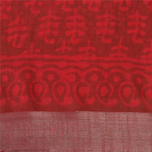 Load image into Gallery viewer, Sanskriti Vintage Sarees Red/Brown HandBlock Print Woven Pure Cotton Sari Fabric
