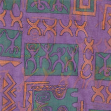 Load image into Gallery viewer, Sanskriti Vintage Sarees Purple Printed Kota Woven Pure Cotton Sari Craft Fabric
